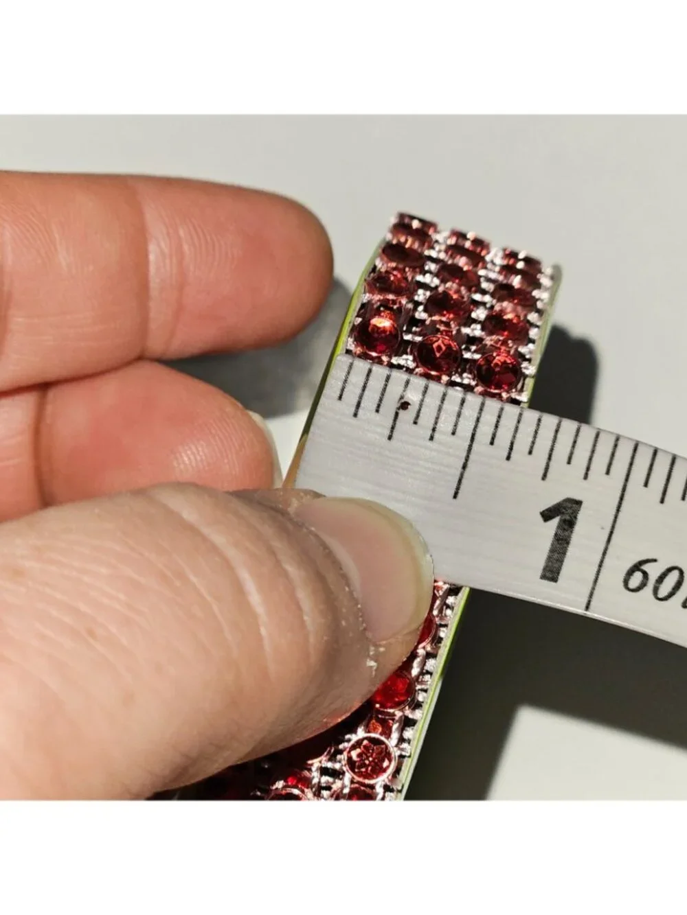 Floral Garden Diamond Wrap Ribbon Red Rhinestone 0.6